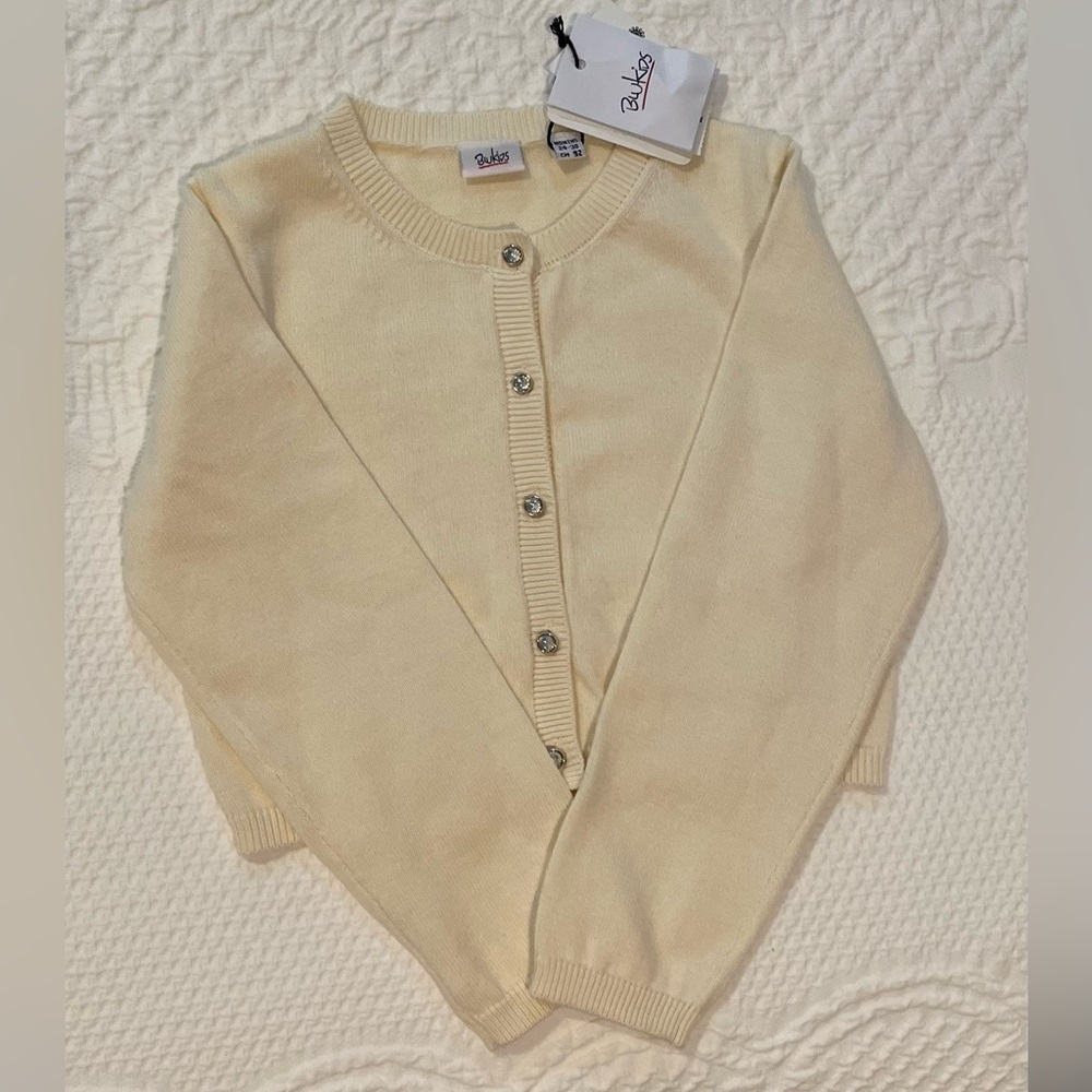 NWT Off-white baby cotton sweater with heart ❤️ embellishment